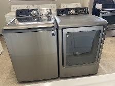 Laveuse sécheuse top load grises grande capacité Samsung