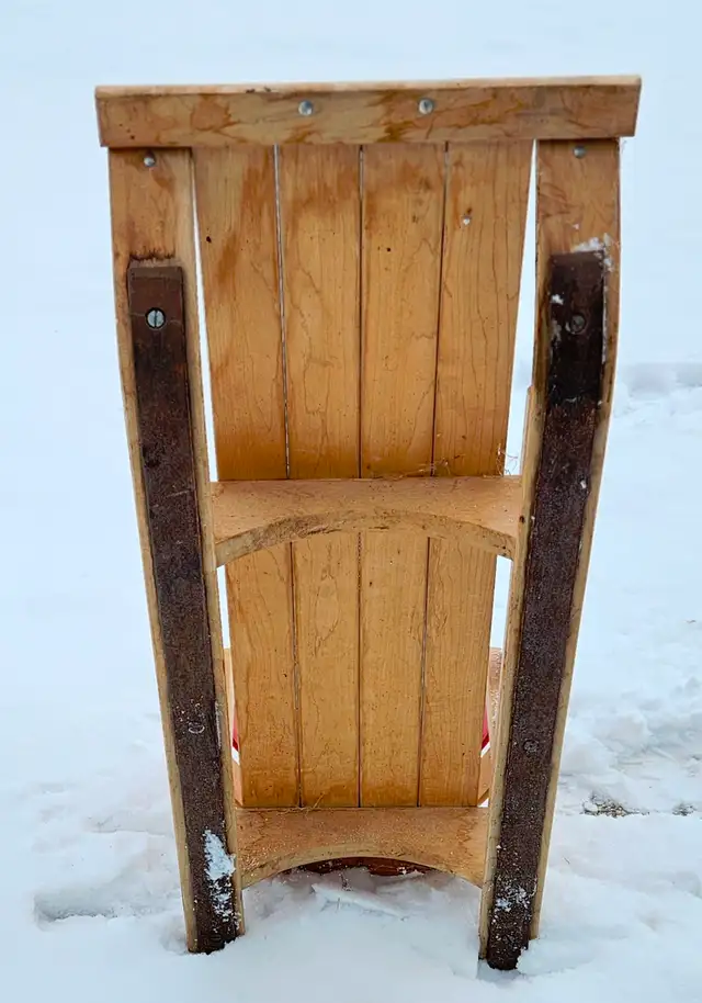 Kids Snow Sleigh Sled - Wood/Iron - Photo 4