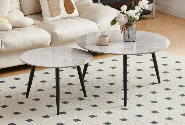 2Pc Grey sintered stone marble top Coffee Table for Only $249. - Photo 4