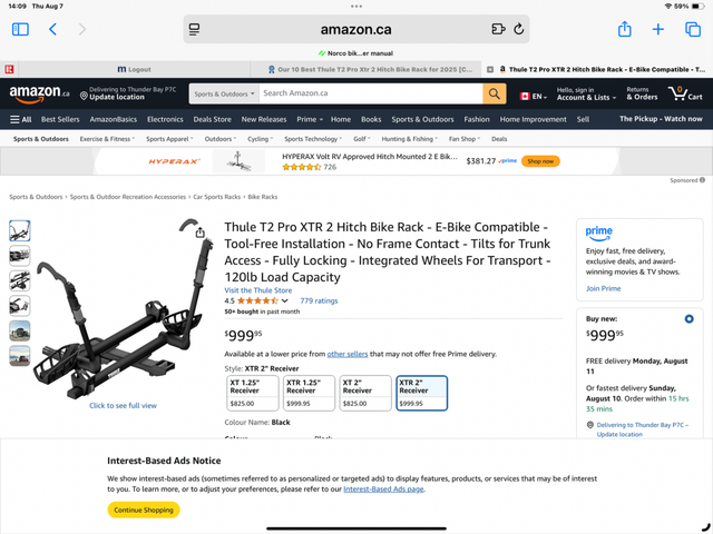 Bike Rack. Thule T2 Pro Premium, 2 Bikes - Photo 10