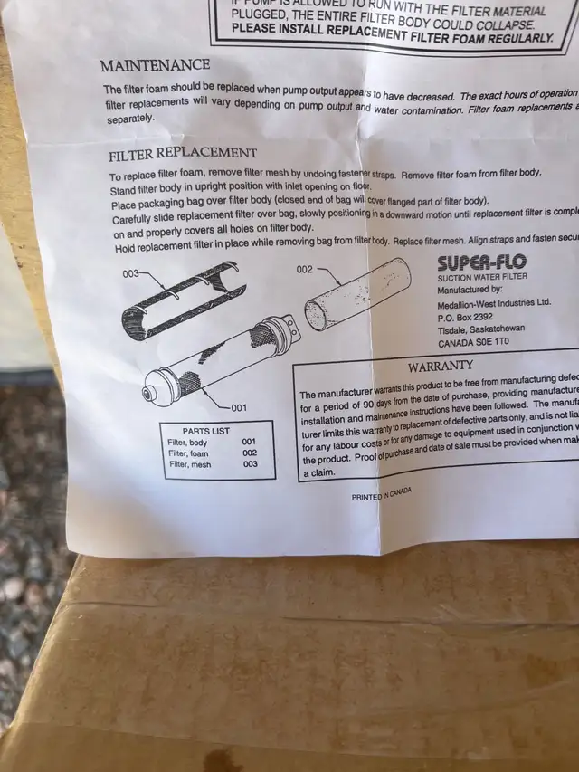 3 Super Flo suction water filters. - Photo 4