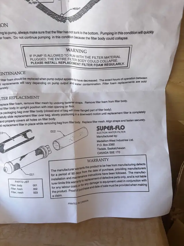 3 Super Flo suction water filters. - Photo 7