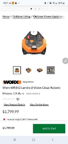 Worx WR310 Landroid Robotic Mower. BRAND NEW IN BOX