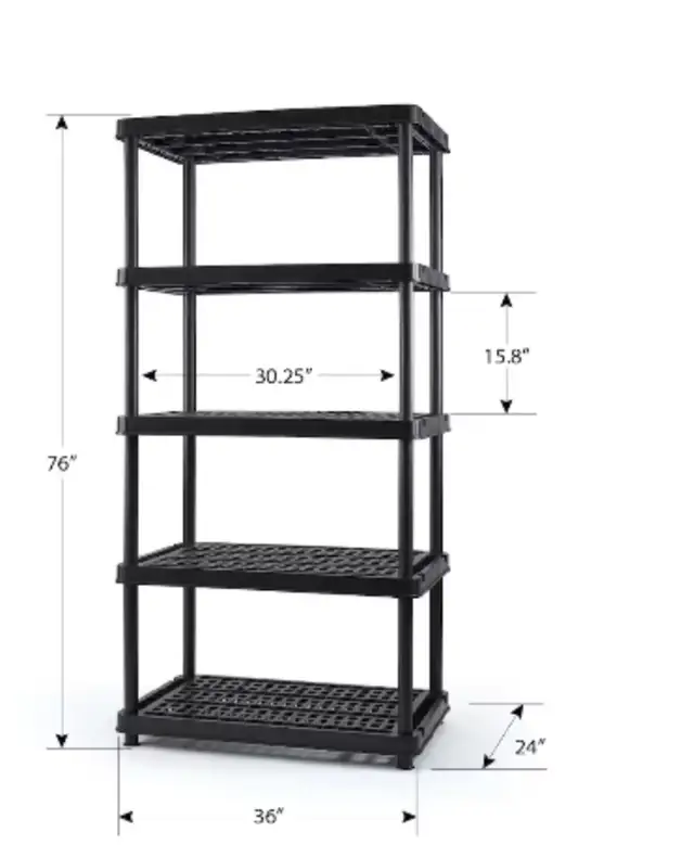 Étagère en plastic 5 tablette/ Plastic shelf unit 5 shelf - Photo 2