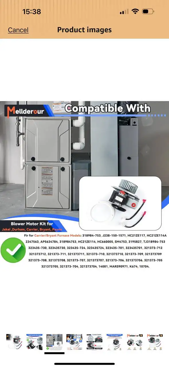 FURNACE DRAFT INDUCER MOTOR HC21ZE117 / 318984-753 - Photo 3