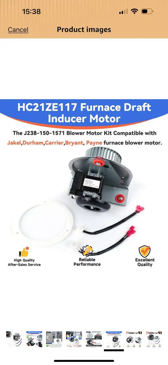 FURNACE DRAFT INDUCER MOTOR HC21ZE117 / 318984-753 - Photo 7
