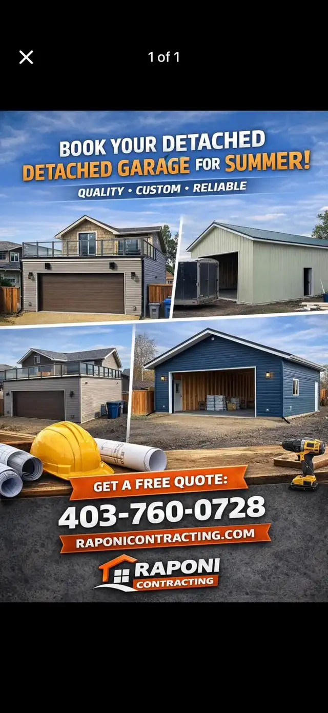 Custom Garage Builders | Detached Garages & Shops | Raponi Contr