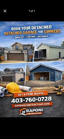 Custom Garage Builders | Detached Garages & Shops | Raponi Contr