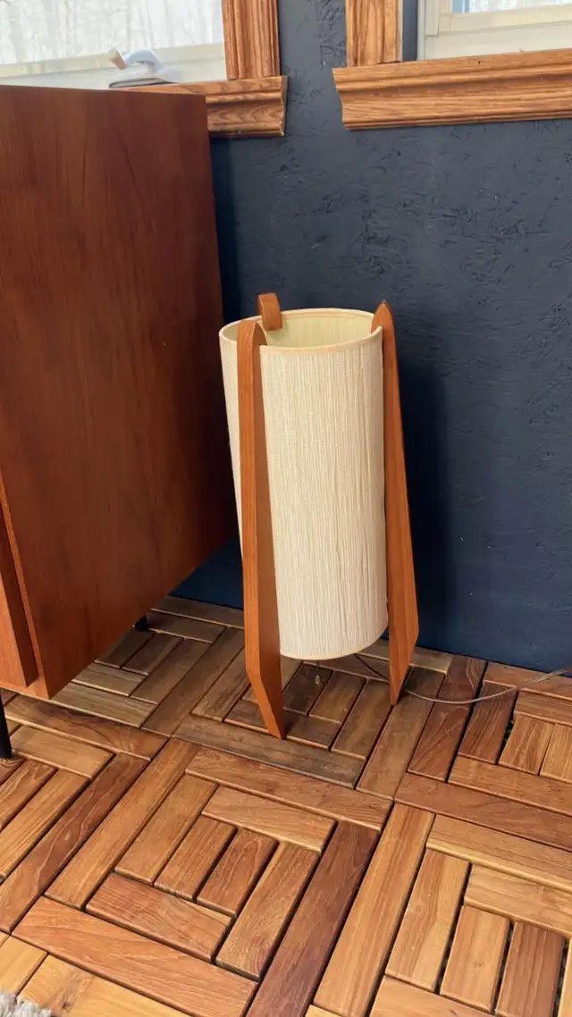 Mid century. TEAK TECK. Lampes / Buffet, bahut disques vinyles, - Photo 7