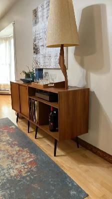 Mid century. TEAK TECK. Modulaire. Buffet, bahut disques vinyles