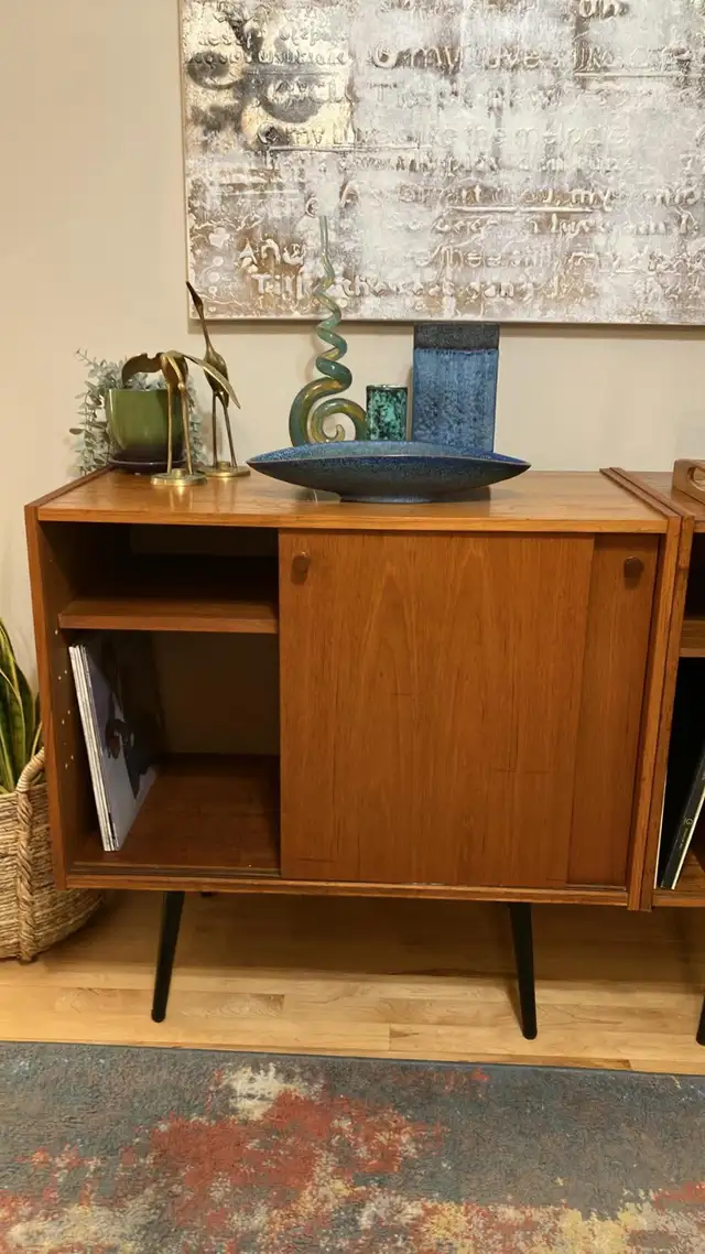 Mid century. TEAK TECK. Modulaire. Buffet, bahut disques vinyles - Photo 3