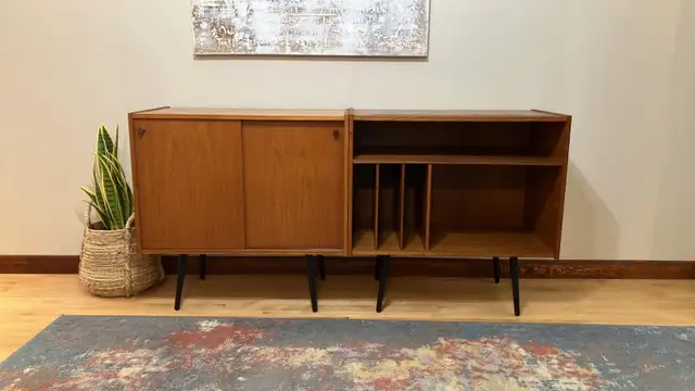 Mid century. TEAK TECK. Modulaire. Buffet, bahut disques vinyles - Photo 5