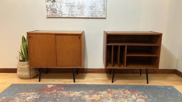 Mid century. TEAK TECK. Modulaire. Buffet, bahut disques vinyles - Photo 6