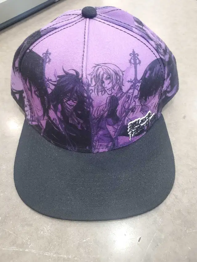 Black Butler Anime Snapback Hat Purple Black