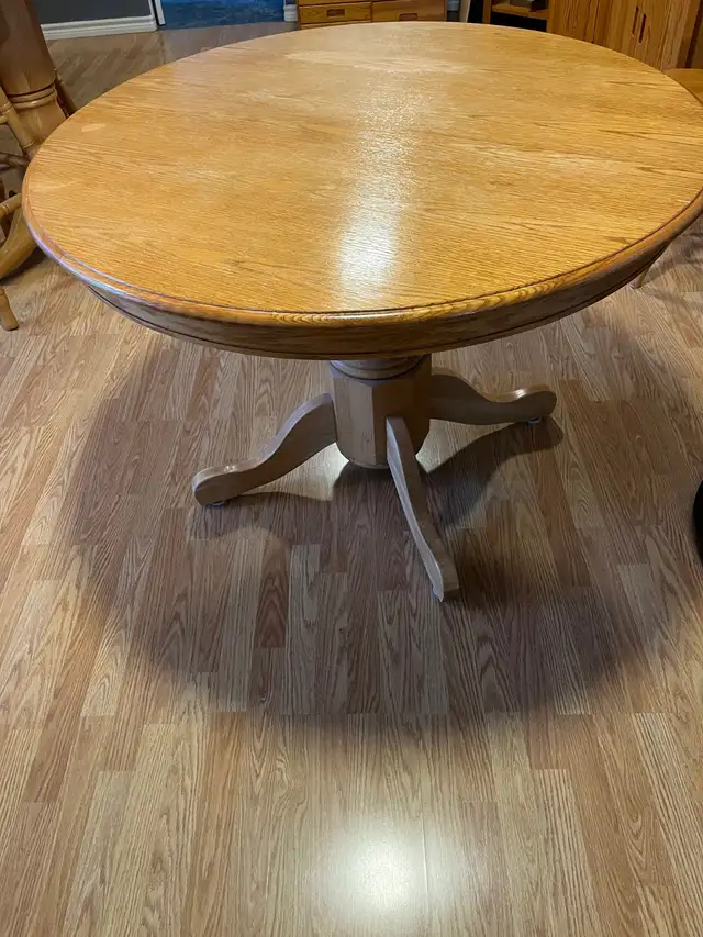 OAK DINING TABLE WITH EXTENDING LEAF - Photo 3