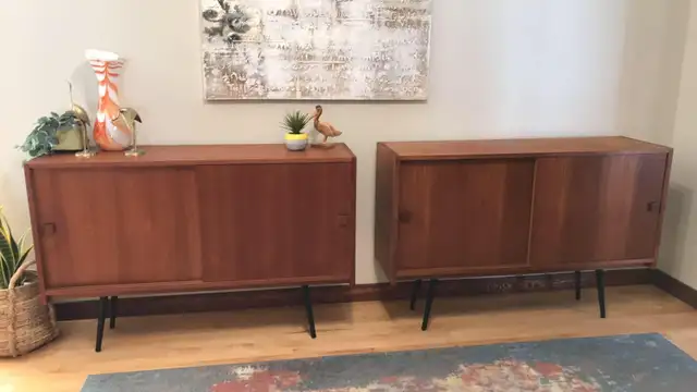 Mid century. TEAK TECK. Modulaire. Crédence, buffet, bar, vaisse - Photo 4