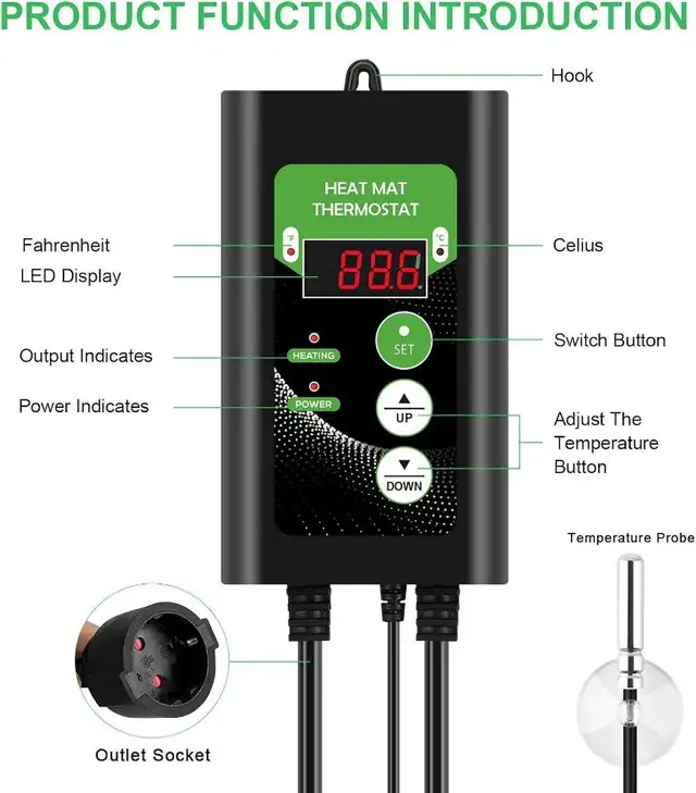 Heat mat - thermostatic controller -Riogoo - Seed Germination - Photo 2