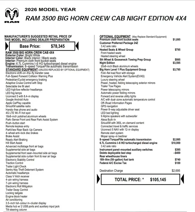 New 2026 Ram 3500 Diesel Long Box - Save $20k - Photo 4