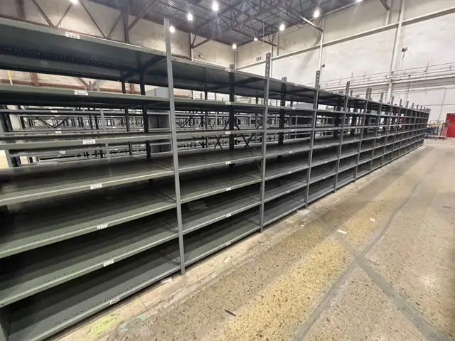 used metal industrial shelf units 2' deep x 4' wide x 7'4 tall - Photo 7