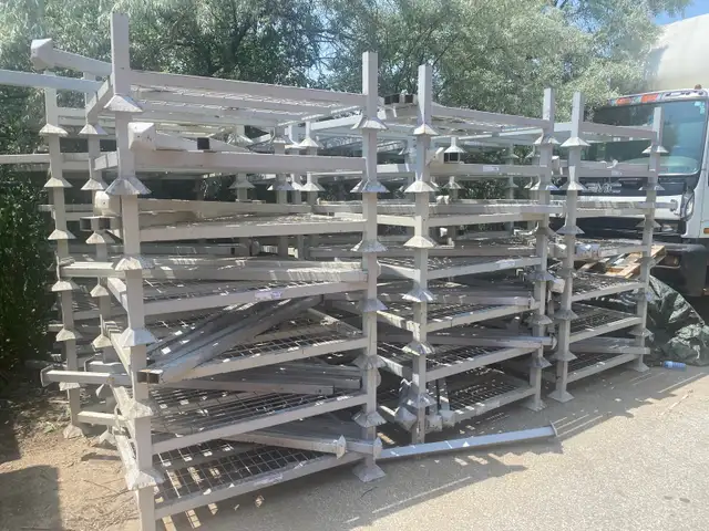 Used stacking steel crates  4’ x 4’ x 5’ tall - 2500 lb capacity - Photo 2