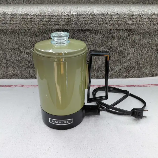 Percolateur cafetière bouilloire vintage 3 tasses vert avocado