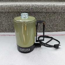 Percolateur cafetière bouilloire vintage 3 tasses vert avocado