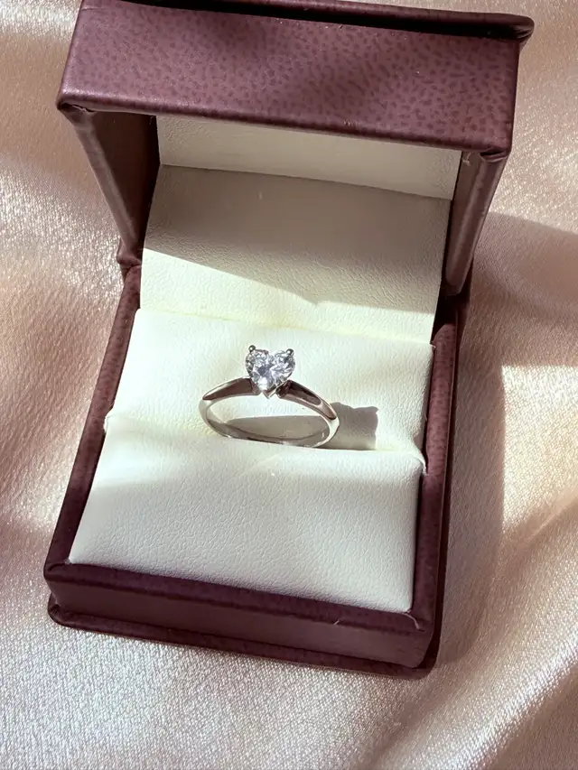 Platinum Heart Shaped Diamond Solitaire Ring - VVS2