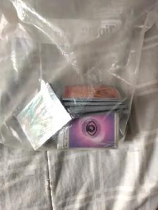Freezer bag of pokemon cards