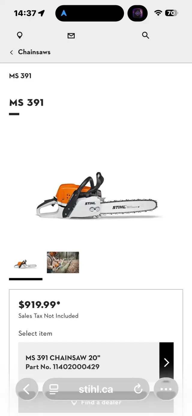 Stihl MS391 Chain Saw - Photo 7