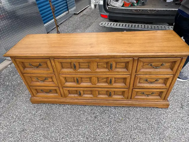 Free delivery used Solid Wood Dresser with 9 Drawers - Photo 2