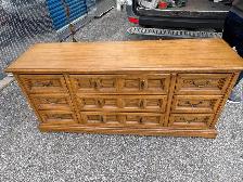 Free delivery used Solid Wood Dresser with 9 Drawers - Photo 2