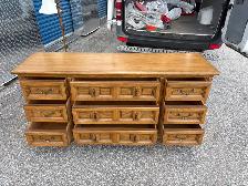 Free delivery used Solid Wood Dresser with 9 Drawers - Photo 5