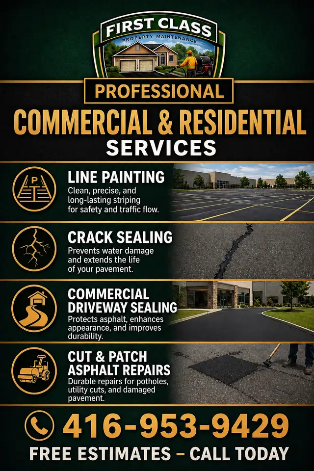 Driveway sealing - line painting - cut patch asphalt repair