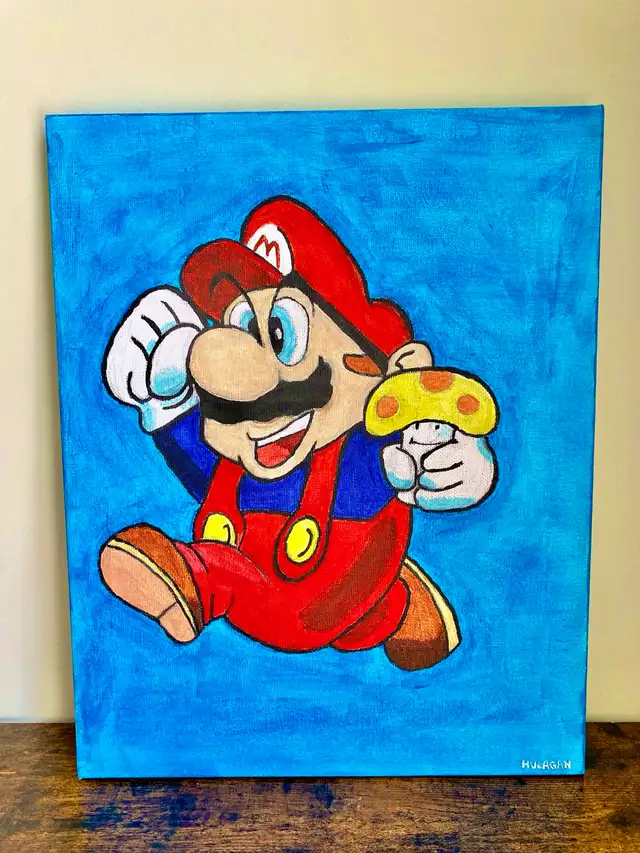 Super Mario Acrylic Painting (11’x14’)
