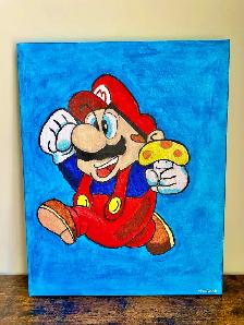 Super Mario Acrylic Painting (11’x14’)