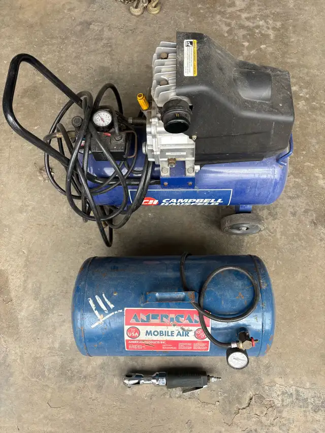 Air Compressor, Portable Air Tank and 3/8" Air Ratchet