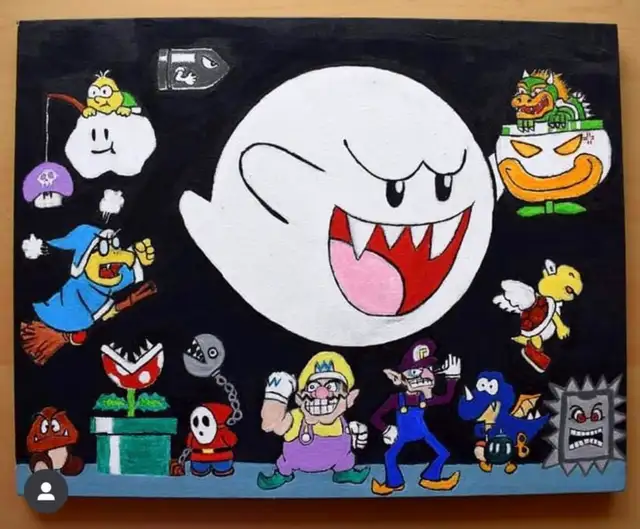 Mario Villains (Acrylic Painting 11'x14')