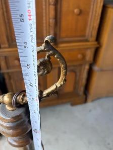Free delivery used Vintage Wooden Floor Lamp with Cream Shade - Photo 4