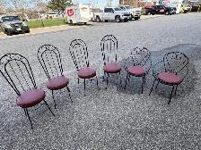 Free delivery used Set of 6 Vintage Wrought Iron Chairs - Photo 2