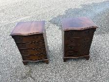 Free delivery used Vintage Wooden Nightstands - Set of 2