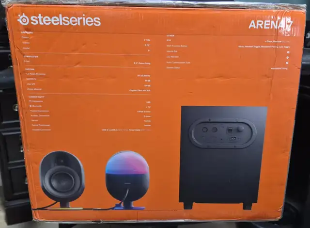 STEELSERIES ARENA 7 RGB 2.1 SPEAKERS – NEW SEALED – $250 - Photo 3