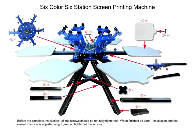 M662L 6 Color 6 Station Screen Printing Press Machine 006366 - Photo 5