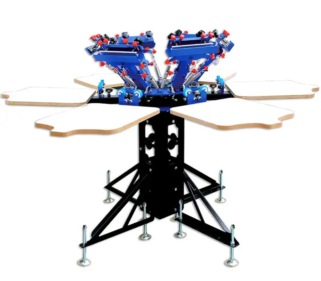 6 Color 6 Station Screen Printing Press T-shirt Printer 006527
