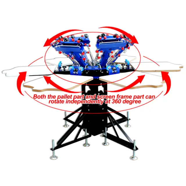 6 Color 6 Station Screen Printing Press T-shirt Printer 006527 - Photo 3
