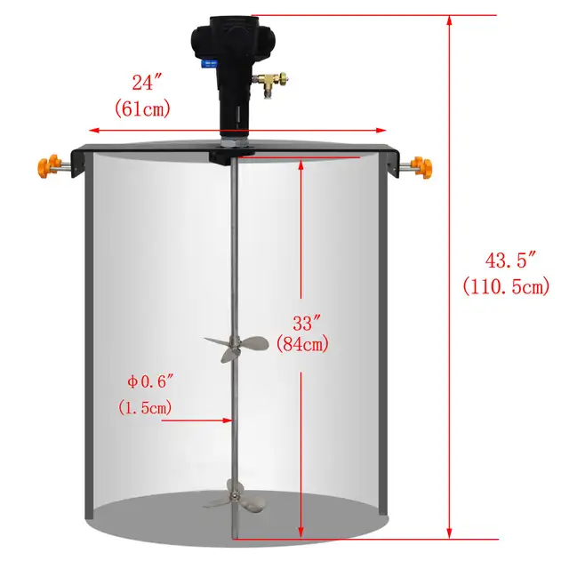 50 Gallon Tank Barrel Mixer Pneumatic Clip Bracket 140044 - Photo 3
