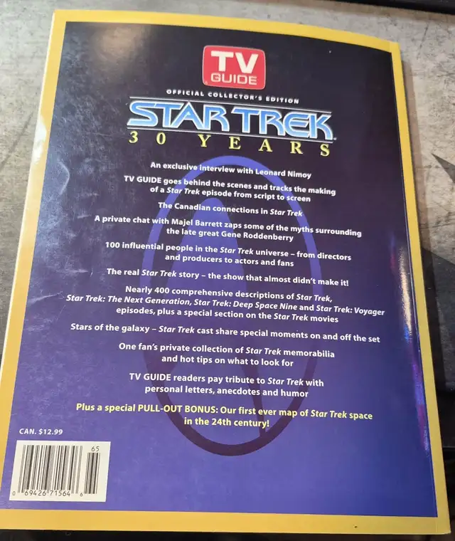 STAR TREK 30 YEARS – TV GUIDE COLLECTOR’S EDITION – COMPLETE MAP - Photo 2