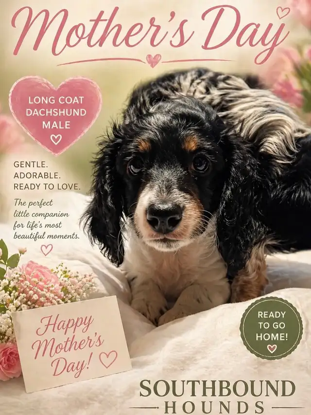 Long haired mini dash hound male