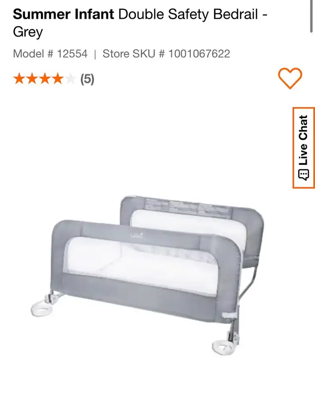Summer Infant Double Safety Bed Rails – Set of 2 – $70 OBO - Photo 2