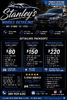 Stanley’s Mobile Detailing – We Come To You $80