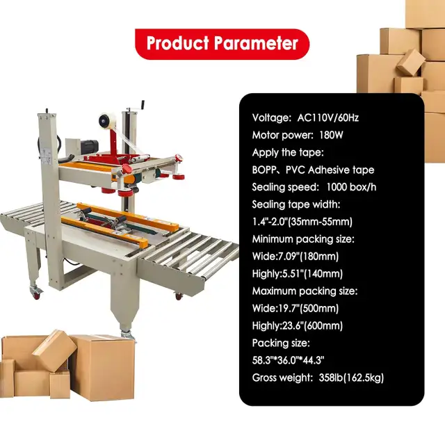 Full Automatic Carton Sealer Belt Tape Sealing Machine 056659 - Photo 10